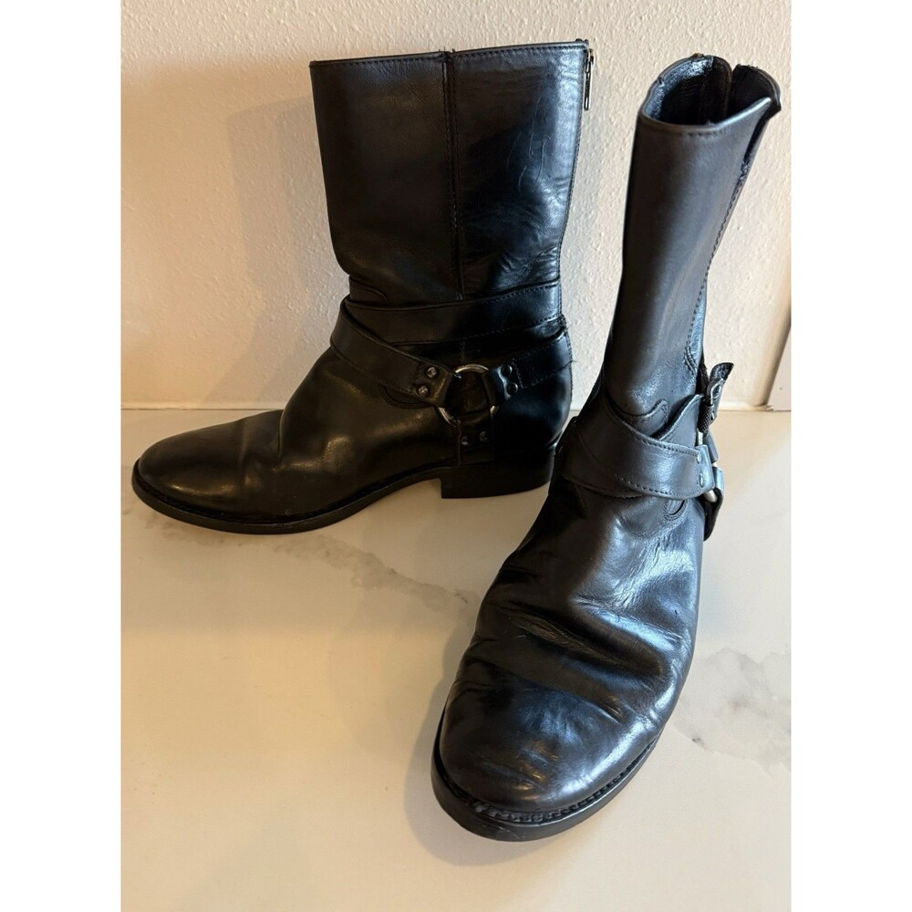 Frye Harness Boots Women's  8.5 B Shoe Biker Rear Zip Leather *READ*
